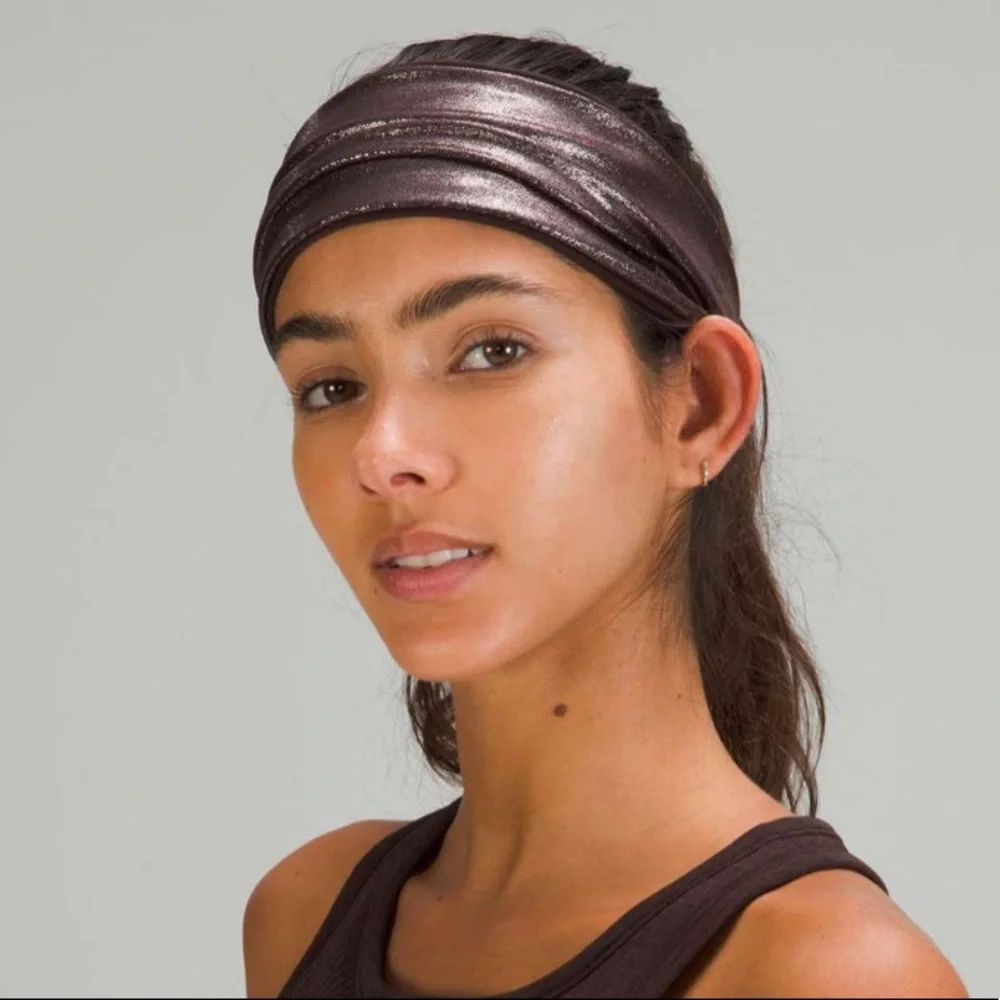 Lululemon Fringe Fighter Headband *Nulu NWT Radiate Foil Print Smoky Topaz